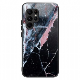 Kuori Samsung Galaxy S25 Ultra 5g Mustavalkoinen Marmori Karkaistu Lasi Suojakuori