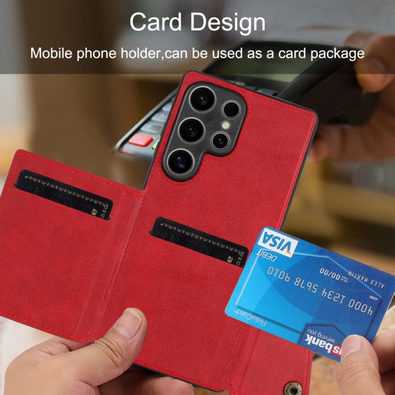 Kuori Samsung Galaxy S25 Ultra 5g Retrotyylinen Korttikotelo