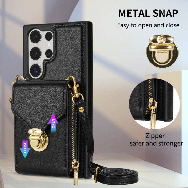 Kuori Samsung Galaxy S25 Ultra 5g Vetoketjullinen Ja Olkalaukku