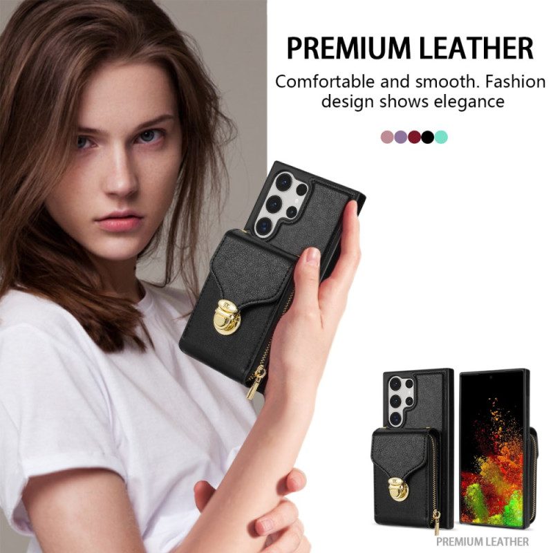 Kuori Samsung Galaxy S25 Ultra 5g Vetoketjullinen Ja Olkalaukku