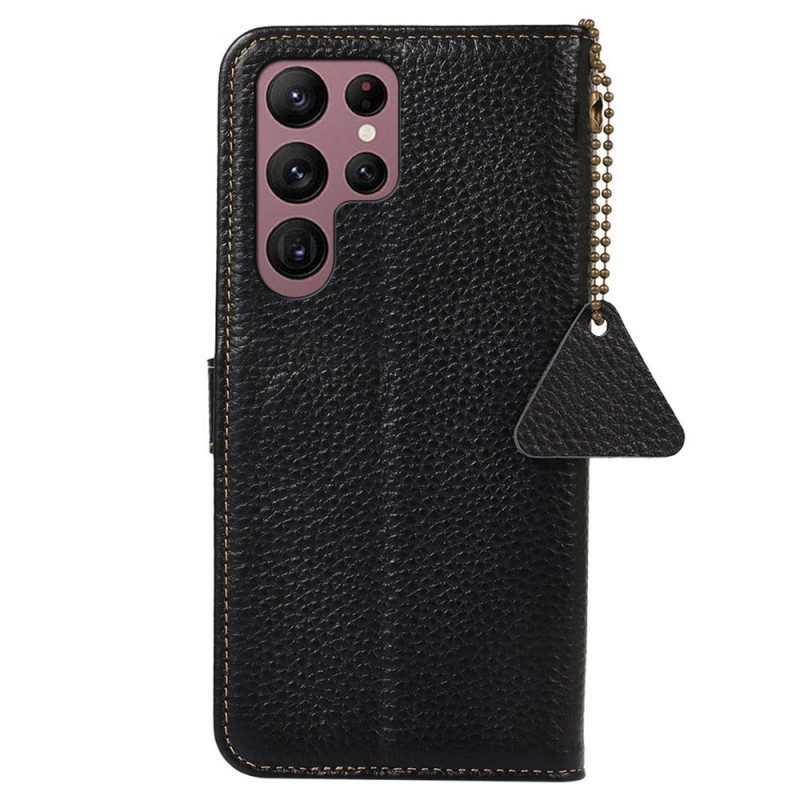 Nahkakotelo Samsung Galaxy S25 Ultra 5g Litsi-nahka Rfid-suojauksella