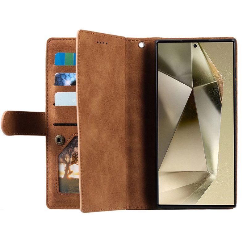 Nahkakotelo Samsung Galaxy S25 Ultra 5g Vetoketjullinen Lompakko