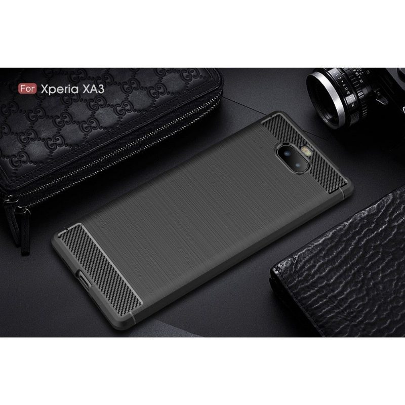 Kuori Sony Xperia 10 Suojakuori Hiiliharjattu Geeli