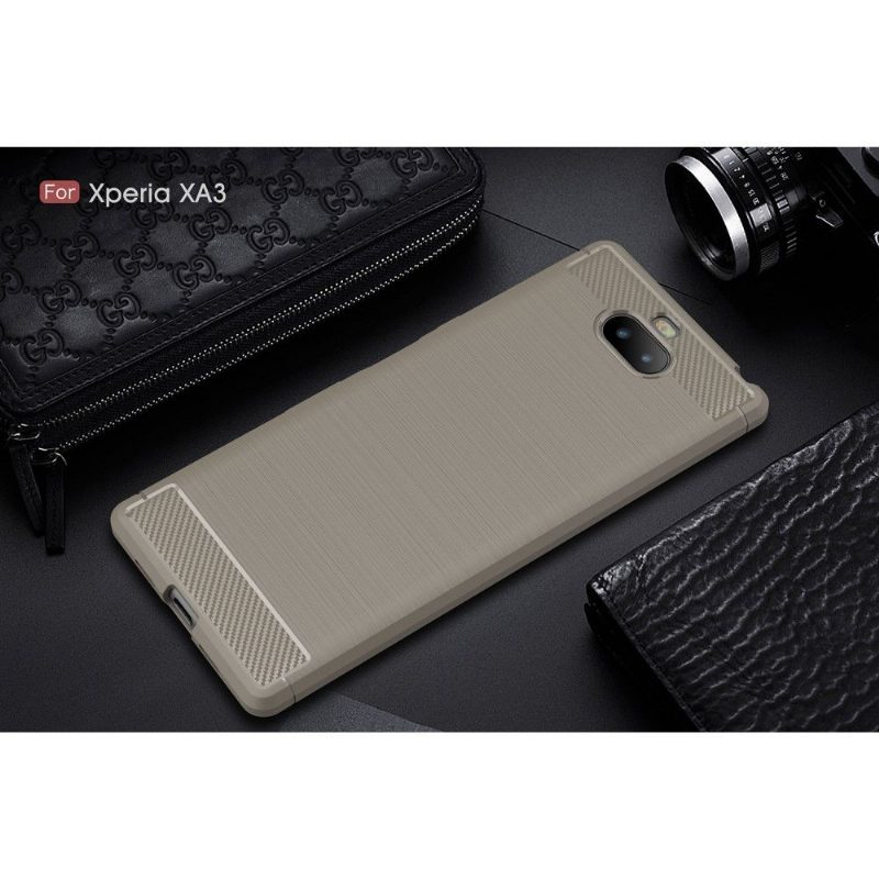 Kuori Sony Xperia 10 Suojakuori Hiiliharjattu Geeli