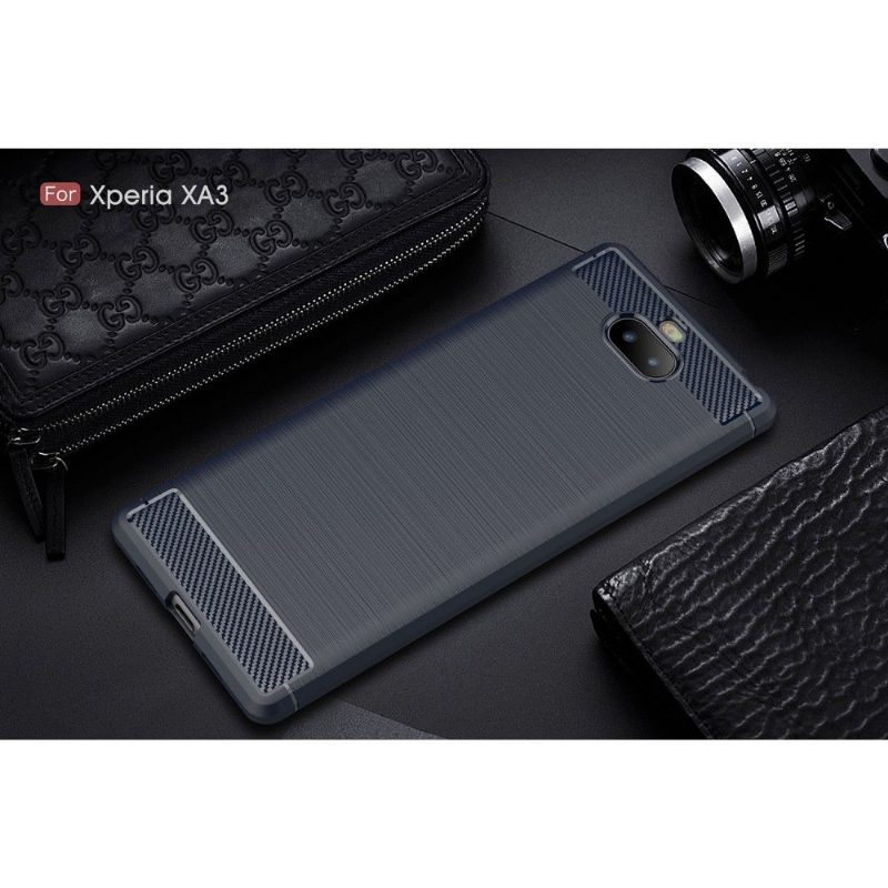 Kuori Sony Xperia 10 Suojakuori Hiiliharjattu Geeli