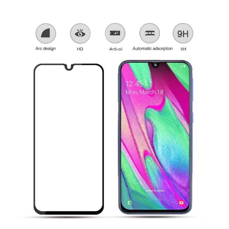 Samsung Galaxy A40 - Täysikokoinen Karkaistu Lasi Näytönsuoja - Musta