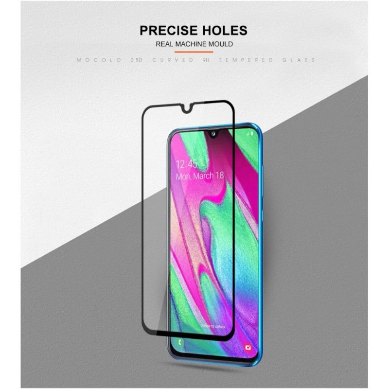 Samsung Galaxy A40 - Täysikokoinen Karkaistu Lasi Näytönsuoja - Musta
