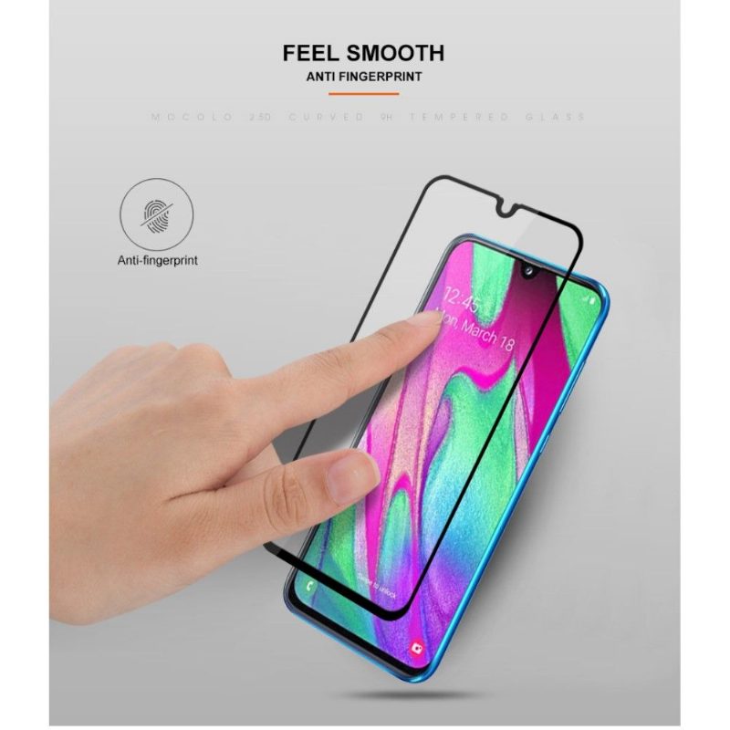 Samsung Galaxy A40 - Täysikokoinen Karkaistu Lasi Näytönsuoja - Musta