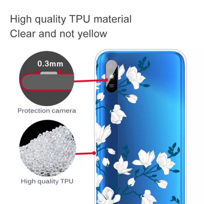 Kuori Xiaomi Redmi 9A Alkuperäinen Valkoiset Kukat