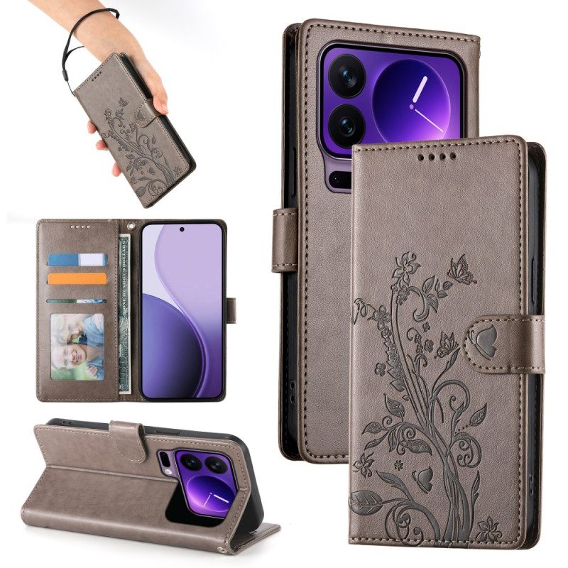 Kotelot Xiaomi 17 Pro Kukkakuvioinen Perhoskuvio