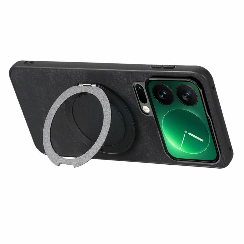 Kuori Xiaomi 17 Pro Pyörivä Jalusta Ja Retro-nahka Tekstuuri