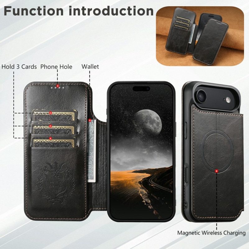 Nahkakotelo iPhone Air Magsafe-yhteensopiva Vintage-tyyliin Suojakuori