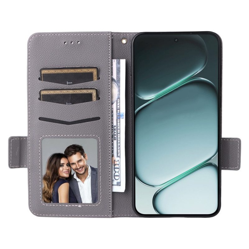 Kotelot Oneplus 15r Puhelinkuoret Litsikuvioinen Tekonahka Hihnalla