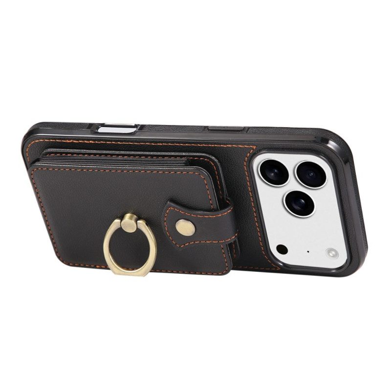 Case iPhone 17 Pro Max Puhelinkuoret Nahkakuvioinen Korttikotelo Ja Rannehihna