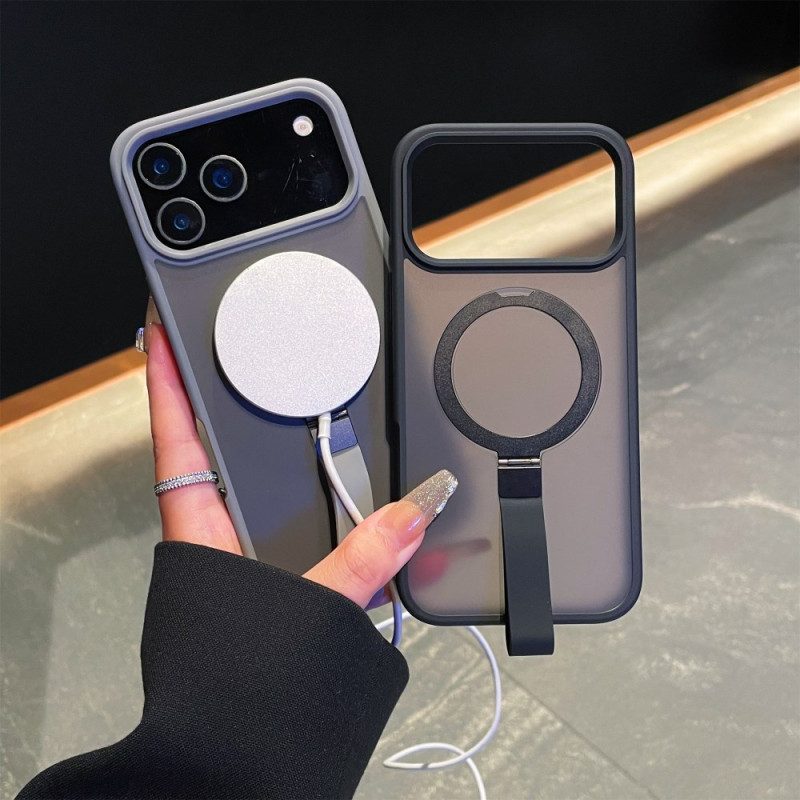 Kuori iPhone 17 Pro Max Integroitu Rannehihna Ja Metallinen Jalusta Suojakuori