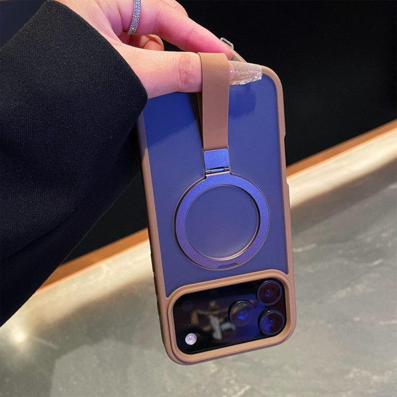 Kuori iPhone 17 Pro Max Integroitu Rannehihna Ja Metallinen Jalusta Suojakuori