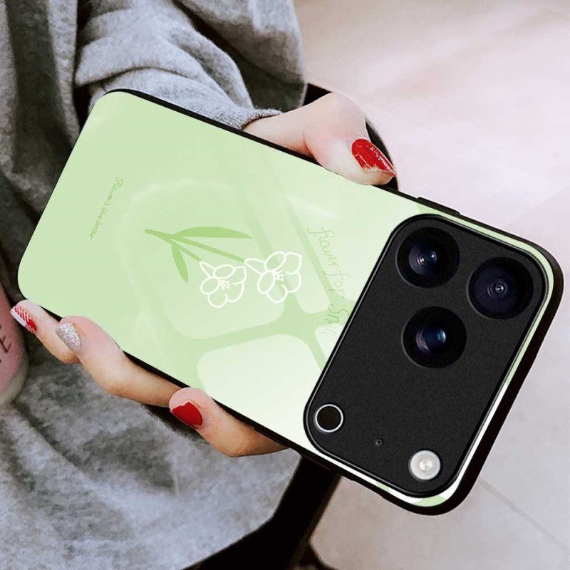 Kuori iPhone 17 Pro Max Karkaistusta Lasista Valmistetut Kukat