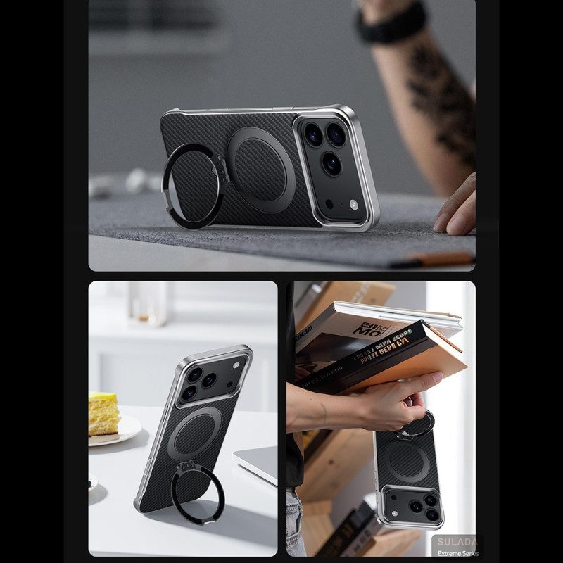 Kuori iPhone 17 Pro Max Magsafe-hiilikuiturengaskiinnitys