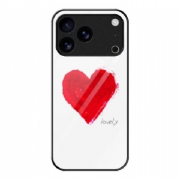 Kuori iPhone 17 Pro Max Punainen Sydän Karkaistu Lasi