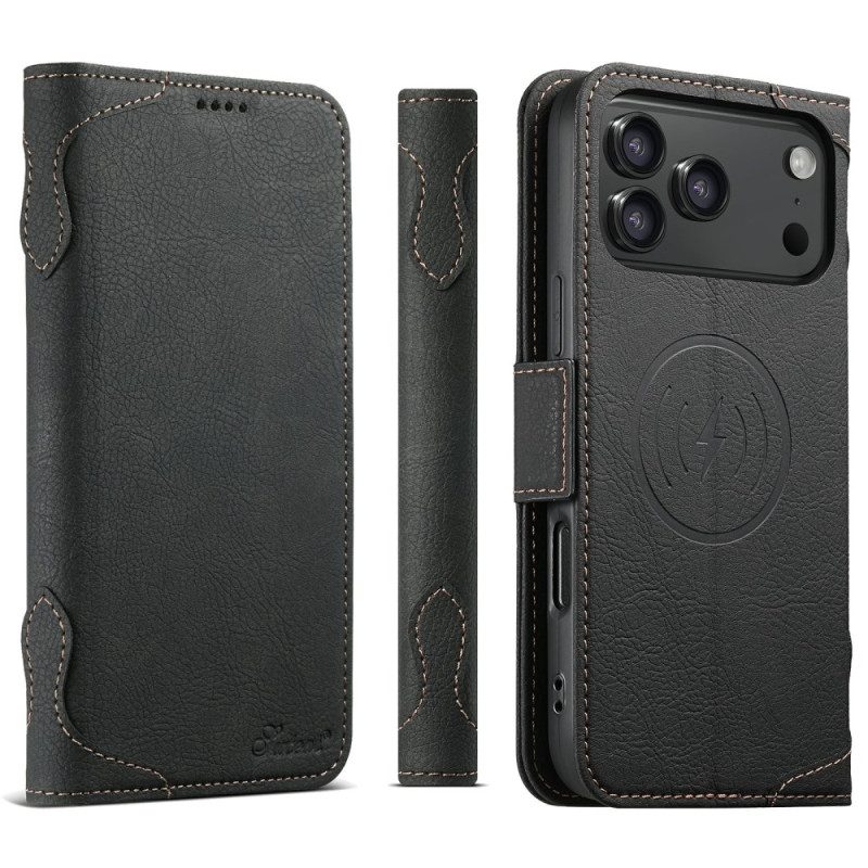 Nahkakotelo iPhone 17 Pro Max Magsafe Premium Vintage -yhteensopiva Suojakuori