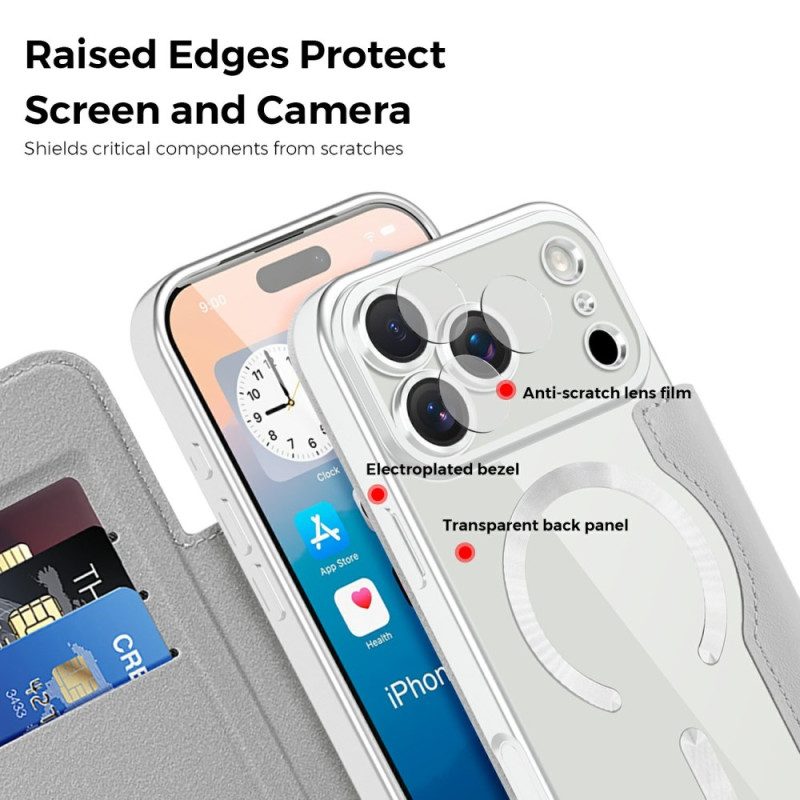 Nahkakotelo iPhone 17 Pro Max Magsafe-yhteensopiva Tikattu