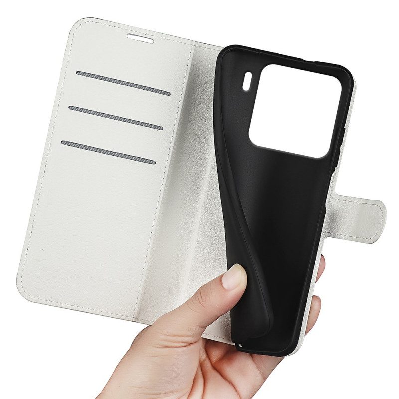 Kotelot Xiaomi 15 Pro Klassinen Litsi-keinonahkanauha