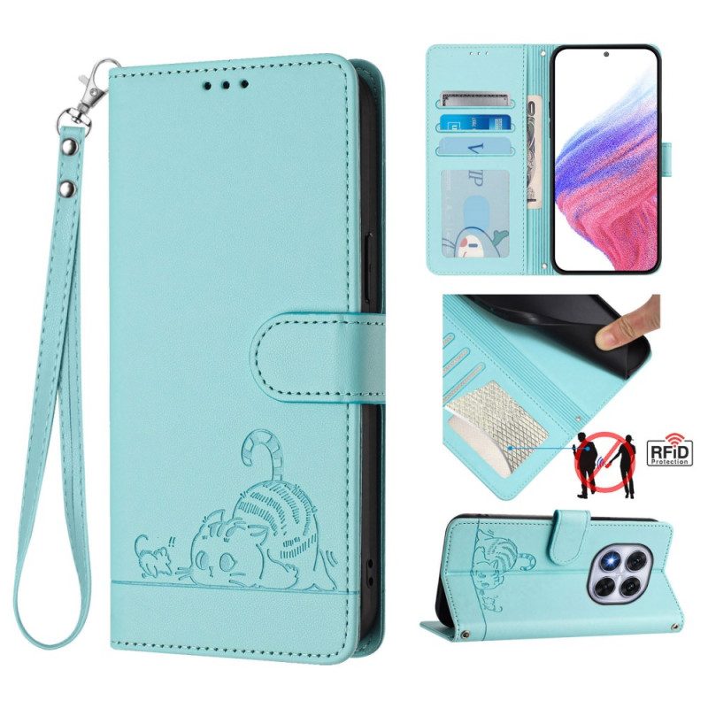 Kotelot Poco X7 5g Rfid-suojattu Kissakuvio Suojakuori