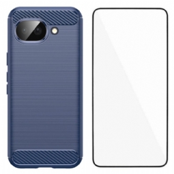 Kuori Google Pixel 10a Hiilikuitu Näytönsuojalla Suojakuori