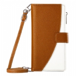 Nahkakotelo Google Pixel 10a Kaksivärinen Lompakko Hihnoilla