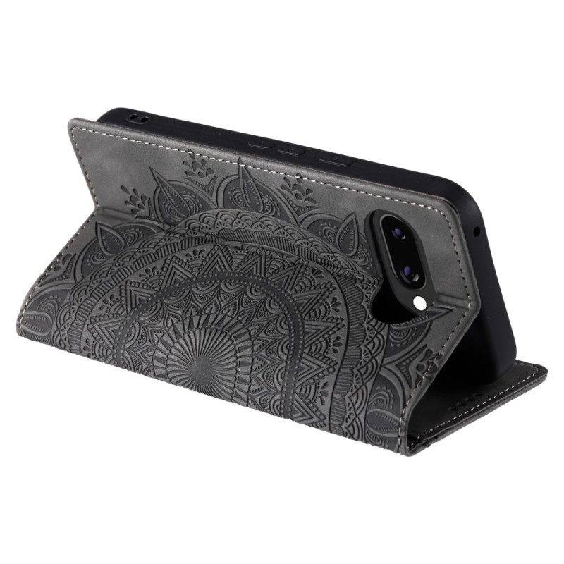 Nahkakotelo Google Pixel 10a Mandala-mokkanahkaefekti Suojakuori