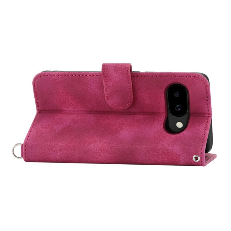 Nahkakotelo Google Pixel 10a Mandala-mokkanahkakuvio Olkahihnalla