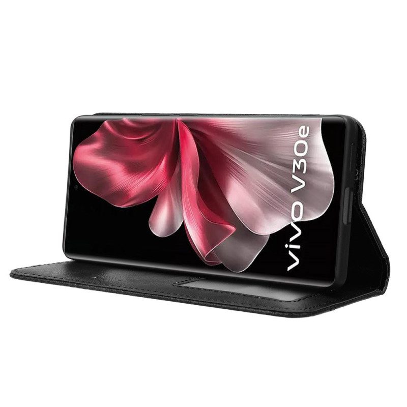 Nahkakotelo Vivo V40 Lite 5g Vintage-reunus Suojakuori