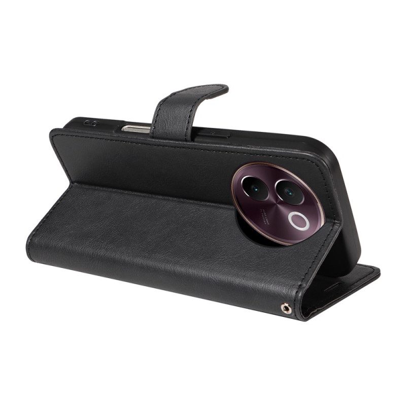 Nahkakotelo Vivo V40 Lite 5g Yksivärinen Nahkajäljitelmä