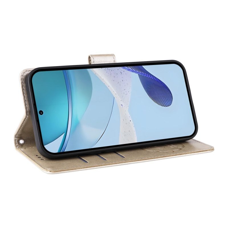 Nahkakotelo Realme 14x 5g Perhosia Ja Kukkia