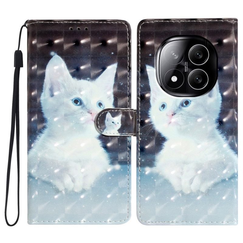 Kuoret Xiaomi Redmi Note 14 Pro Plus 5g 3d-valkoinen Kissa