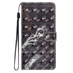 Nahkakotelo Xiaomi Redmi Note 14 Pro Plus 5g 3d-savuava Luuranko