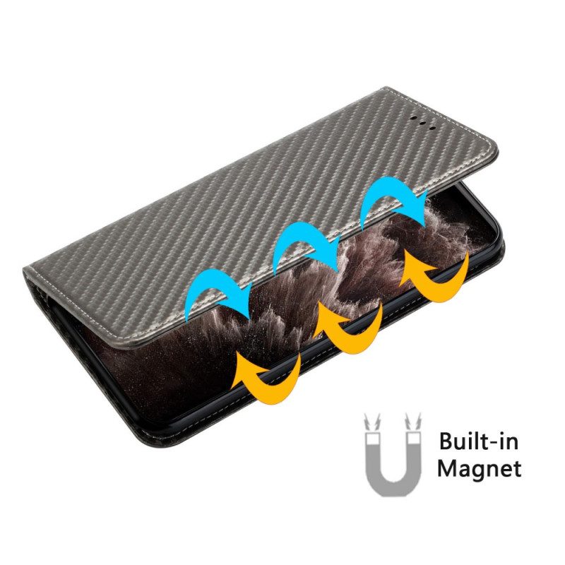 Nahkakotelo Xiaomi Redmi Note 14 Pro Plus 5g Hiilikuitu Strap-on Suojakuori