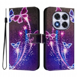 Nahkakotelo Xiaomi Redmi Note 14 Pro Plus 5g Juhlava Perhoskuvio