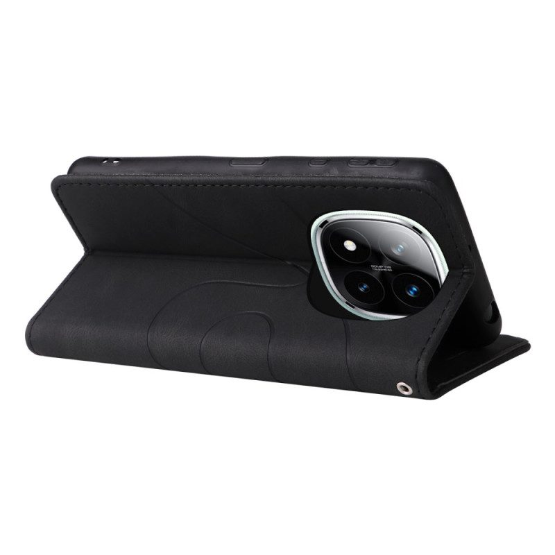 Nahkakotelo Xiaomi Redmi Note 14 Pro Plus 5g Kaksivärisiä Aaltoviivoja