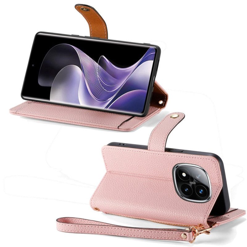 Nahkakotelo Xiaomi Redmi Note 14 Pro Plus 5g Pehmustettu Tasku Ja Rfid-suoja