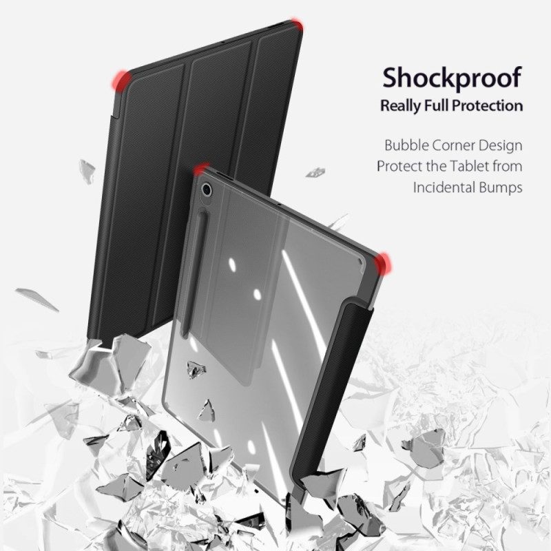 Samsung Galaxy Tab S10 Fe Plus Kolmipaneelinen Läpinäkyvä Takaosa