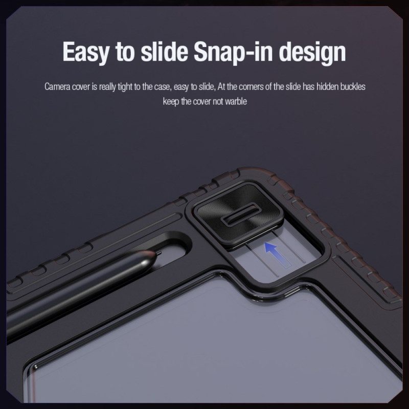 Samsung Galaxy Tab S10 Fe Plus Nillkin-puskuri Origami-telineellä Ja Liukuvalla Kannella