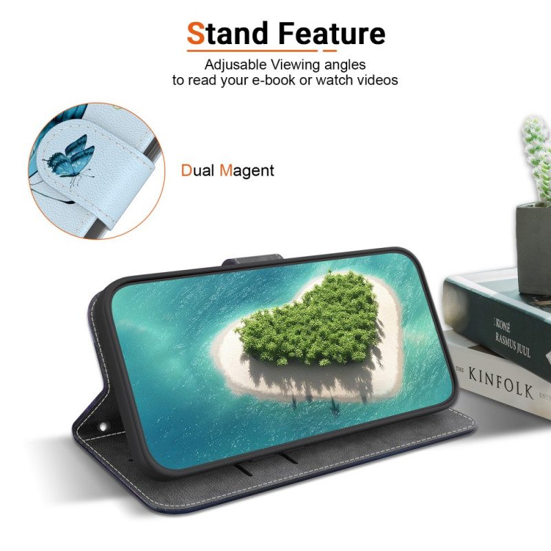 Kuoret Oneplus Nord 4 Sininen Perhonen Ja Kukka -avainnauha