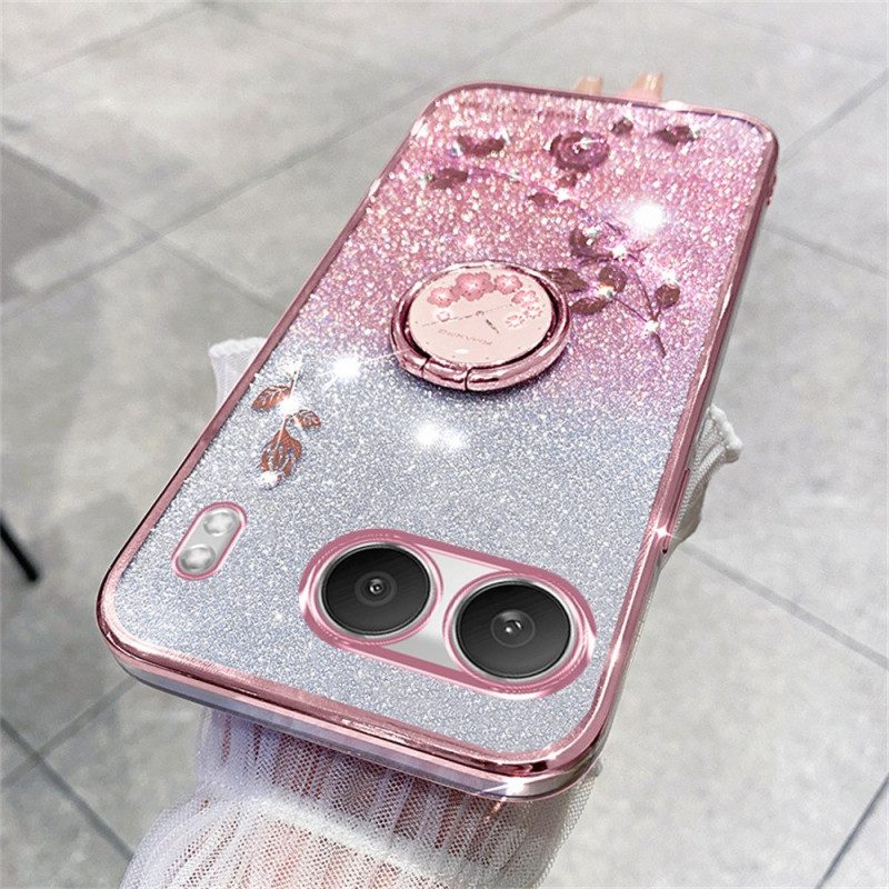 Kuori Oneplus Nord 4 Kadem Paljeteilla Ja Strassilla Koristeltu Sormusteline