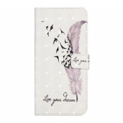 Nahkakotelo Oneplus Nord 4 3d-vaaleanpunainen Höyhen