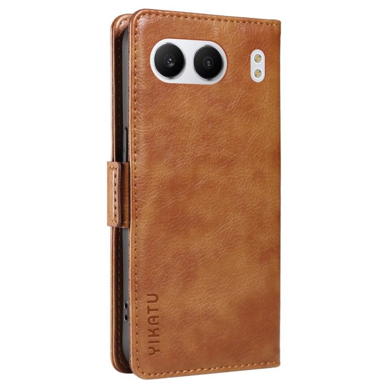 Nahkakotelo Oneplus Nord 4 Yikatu Litsikuvioinen Tekonahka