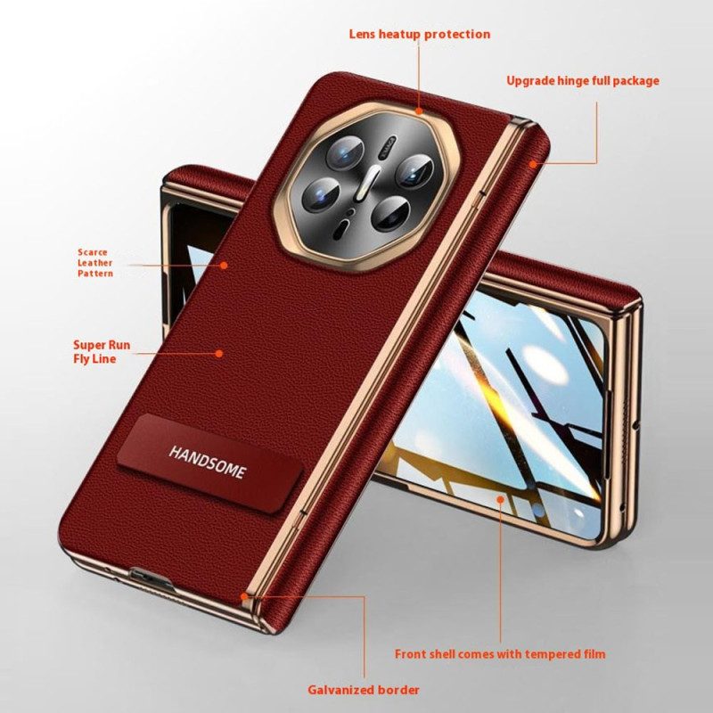 Kuori Huawei Mate X6 Teksturoitu Tekonahka Näytönsuojalla