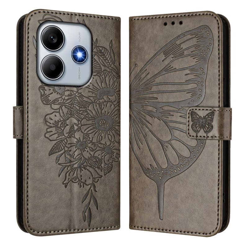 Kotelot Xiaomi Redmi Note 14 5g Puhelinkuoret Perhoskuvio Ja Hihna