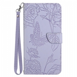 Kotelot Xiaomi Redmi Note 14 5g Puhelinkuoret Perhoskuvio Ja Hihna