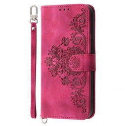 Kotelot Xiaomi Redmi Note 14 5g Puhelinkuoret Pitsikuvioinen Lompakko Hihnalla Ja Olkahihnalla